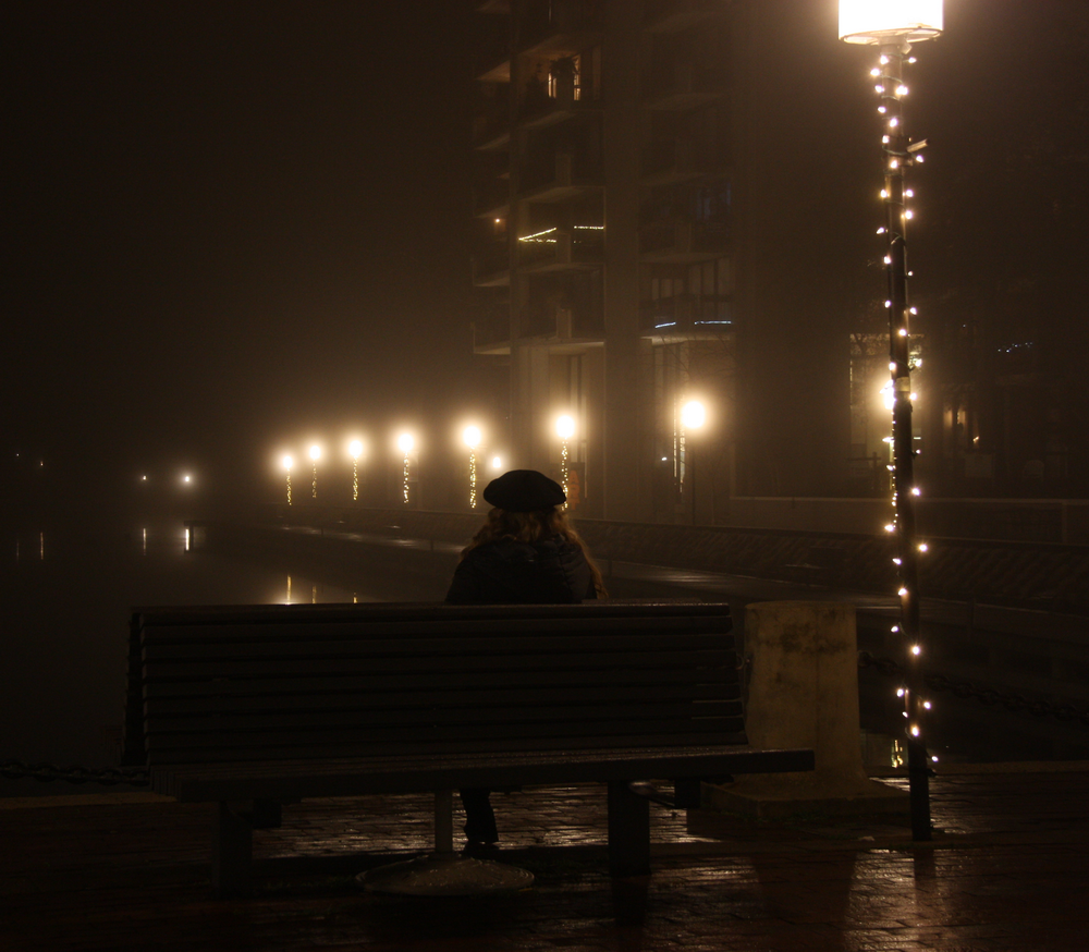 Sitting Alone on Foggy Night