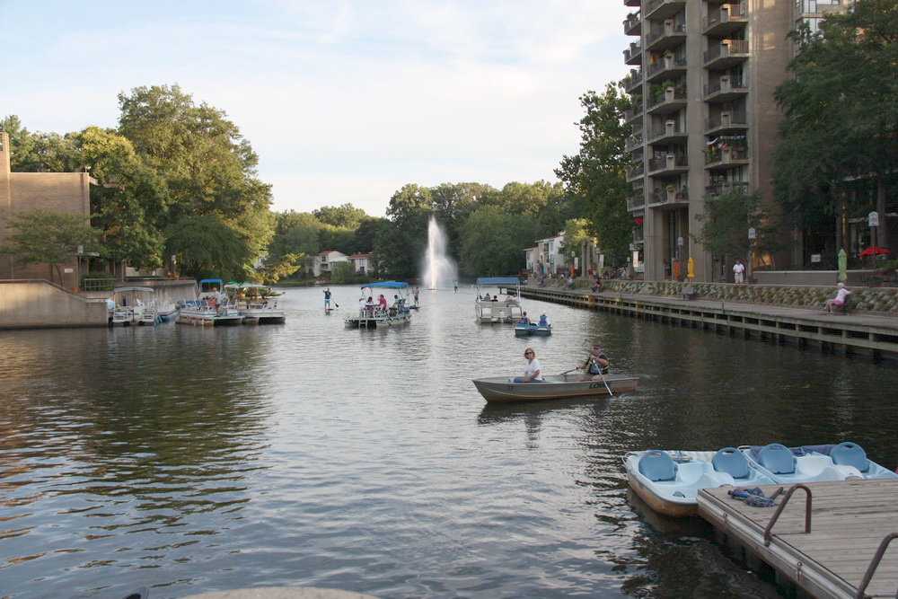 Boating is popular on summer days