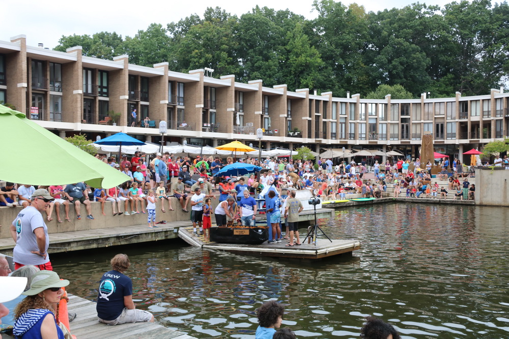 Wow! There is a cardboard boat race today!