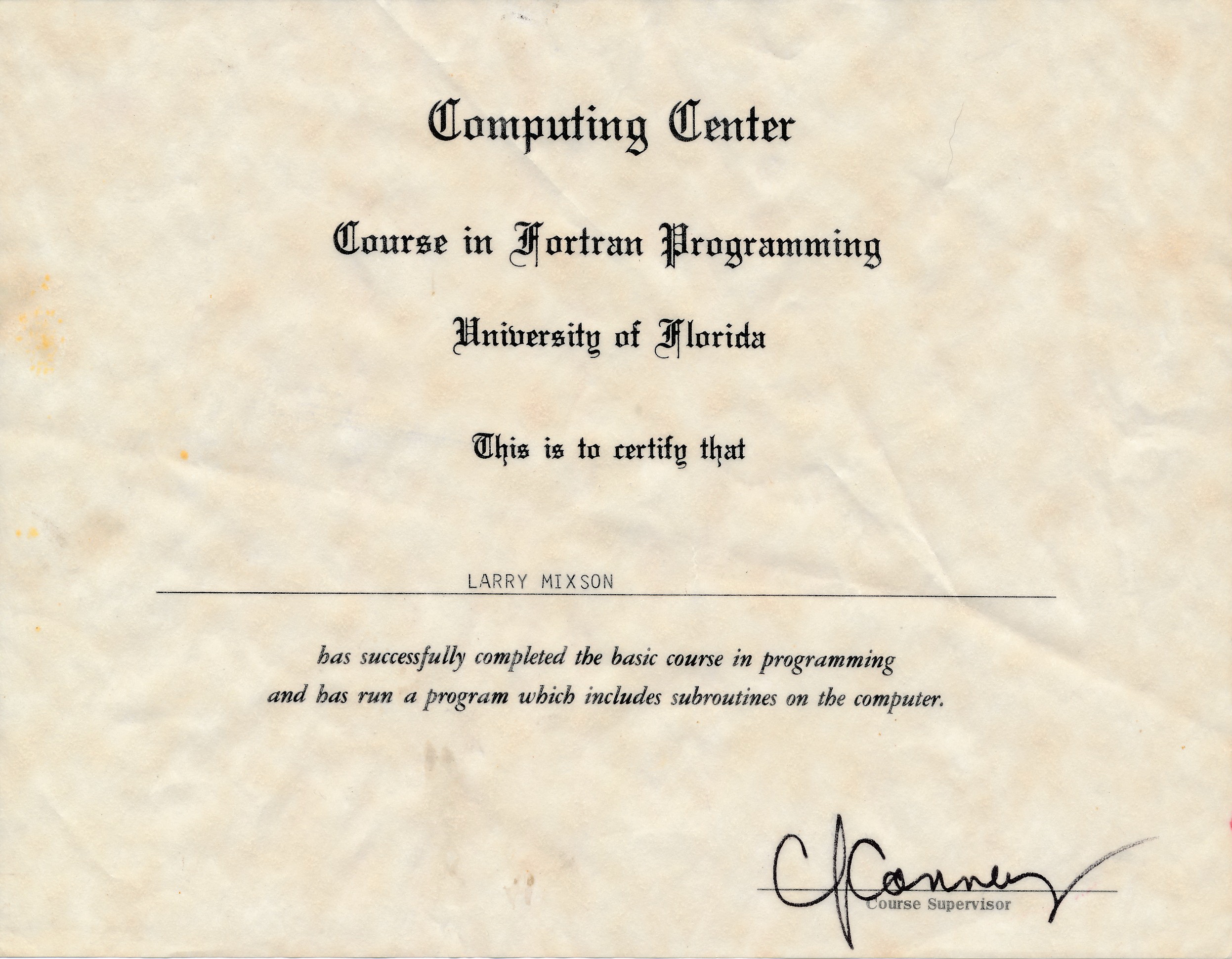 Fortan Certificate