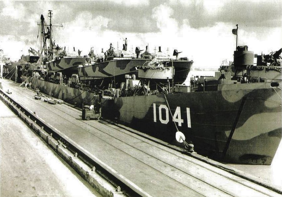 LST-1041 with PT boats
