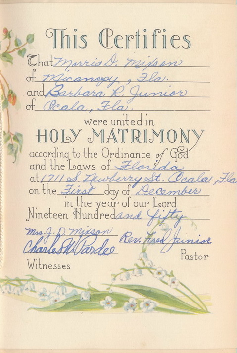 Wedding Certificate