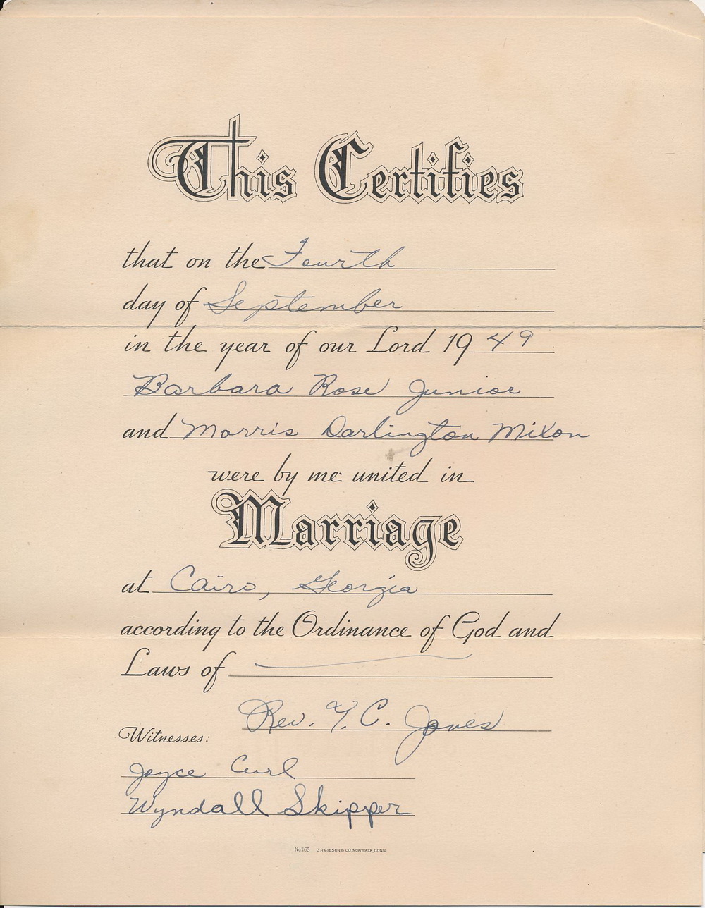 Fake Wedding Certificate