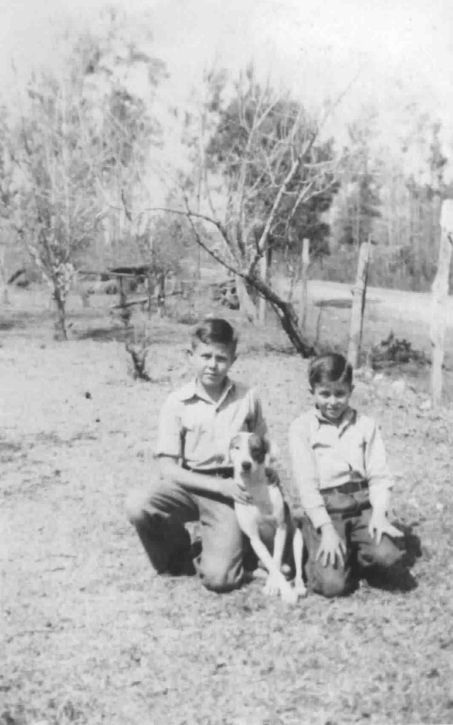 Morris and Arnold with Bobby the Dog