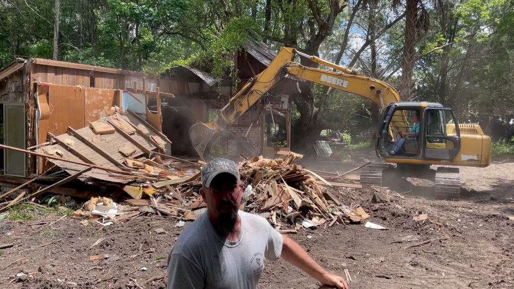 Old house being torn down