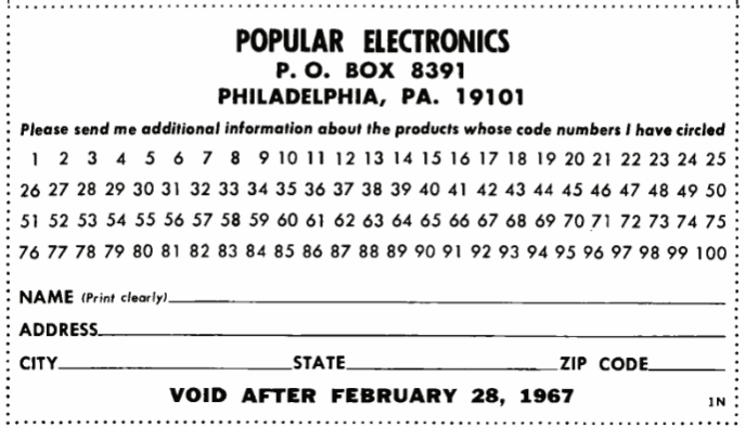 Popular Electronics Bingo Card