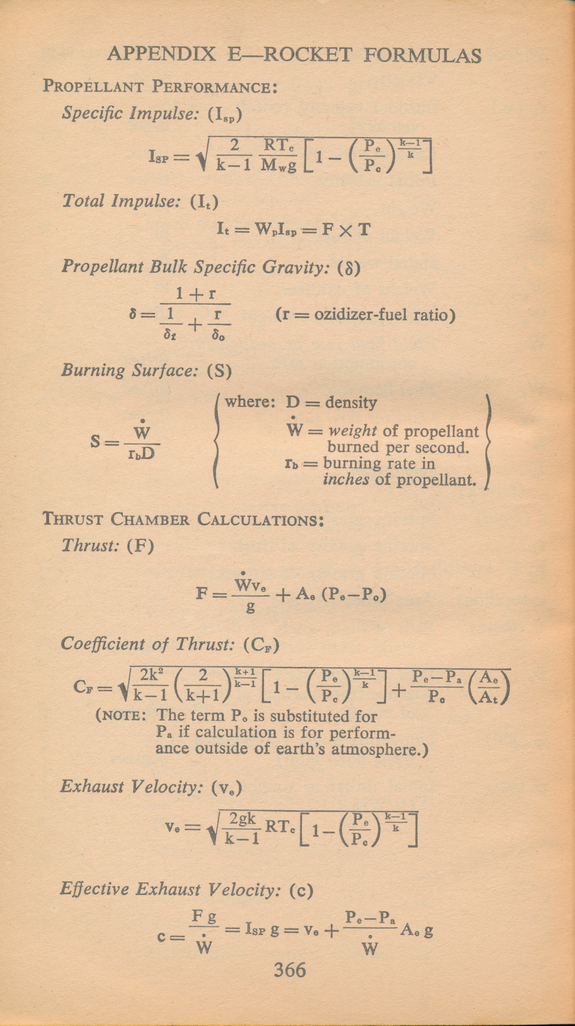 Rocket Formulas