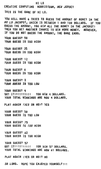 Hi-Lo output