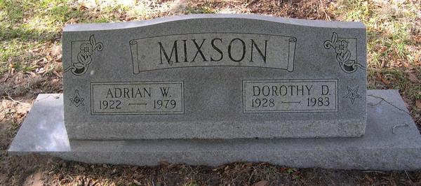Mixson, Adrian and Dorthy tombstone