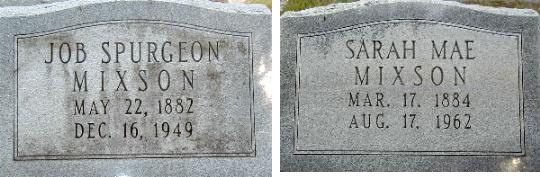 Mixson, Job Spurgeon tombstone