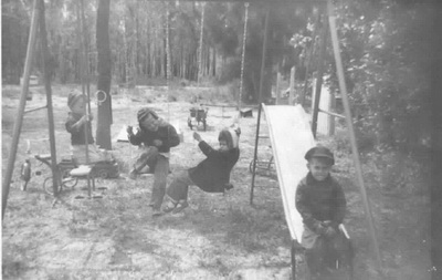 Playing on the Swing set