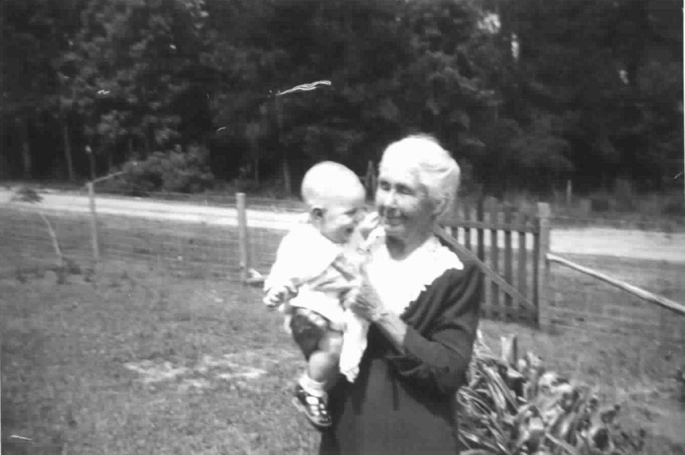 Great Grandma Anderson holding me