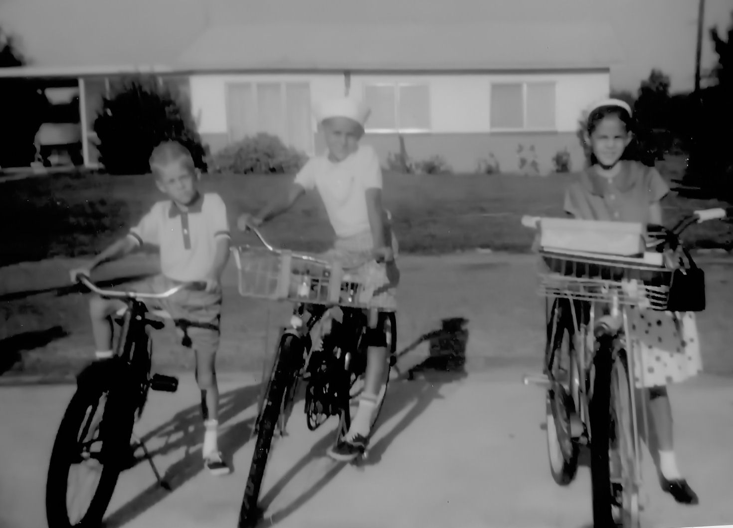 Larry, David, Brenda going to school