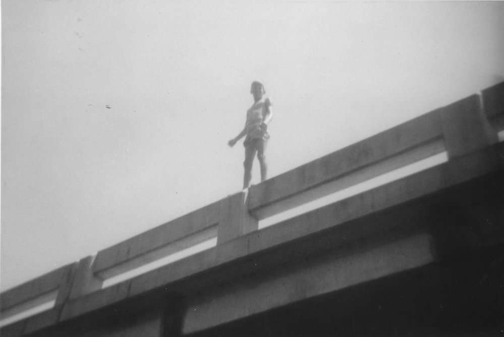David jumping from bridge