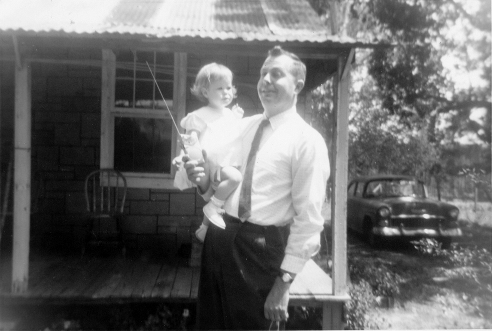 Dad with Beth at Grandma Mixson's