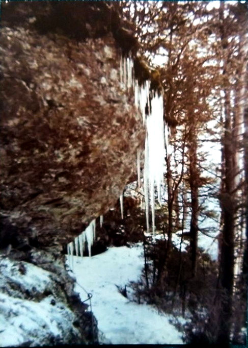 Snow and ice on the hike up