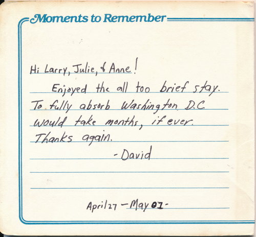 Note from David