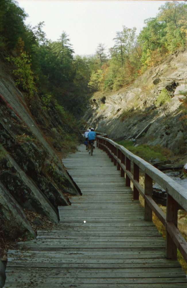 Shortly after Great Falls the tow path turns from dirt into a wooden walkway for a short distance.