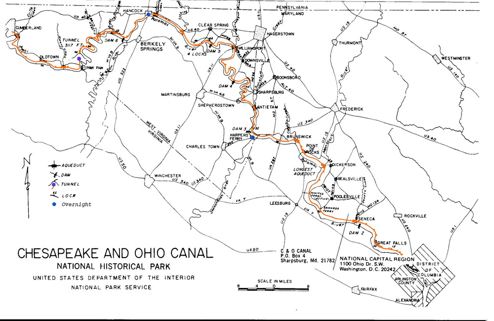 Map of the C&O Canal