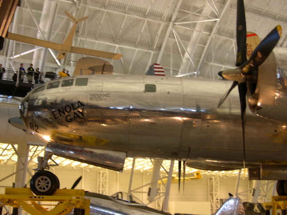 The Enola Gay B-29 Superfortress bomber that dropped the first atomic bomb  