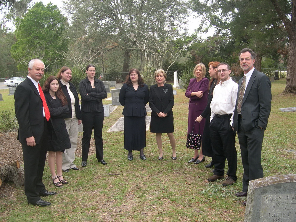 Family at the Funeral<br>Grandma's grand children Adrian Mixson (left), Rosie Mixson Luke (center right), and their children