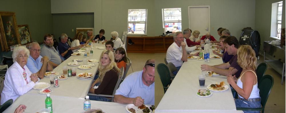 Thanksgiving dinner in the barn at Uncle Gary's