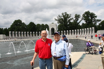 Dad and I at the WWII Memorial in Washington DC