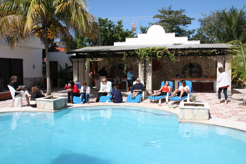 Sitting by the pool