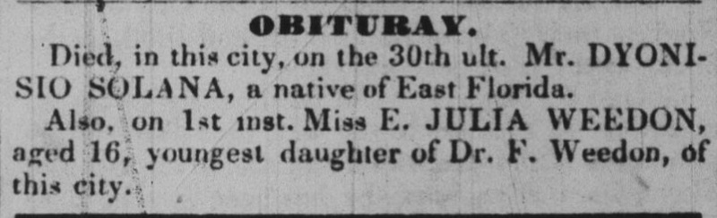 Julie Weedon dies