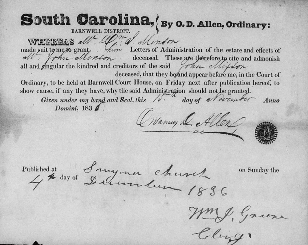 John C Mixson dies