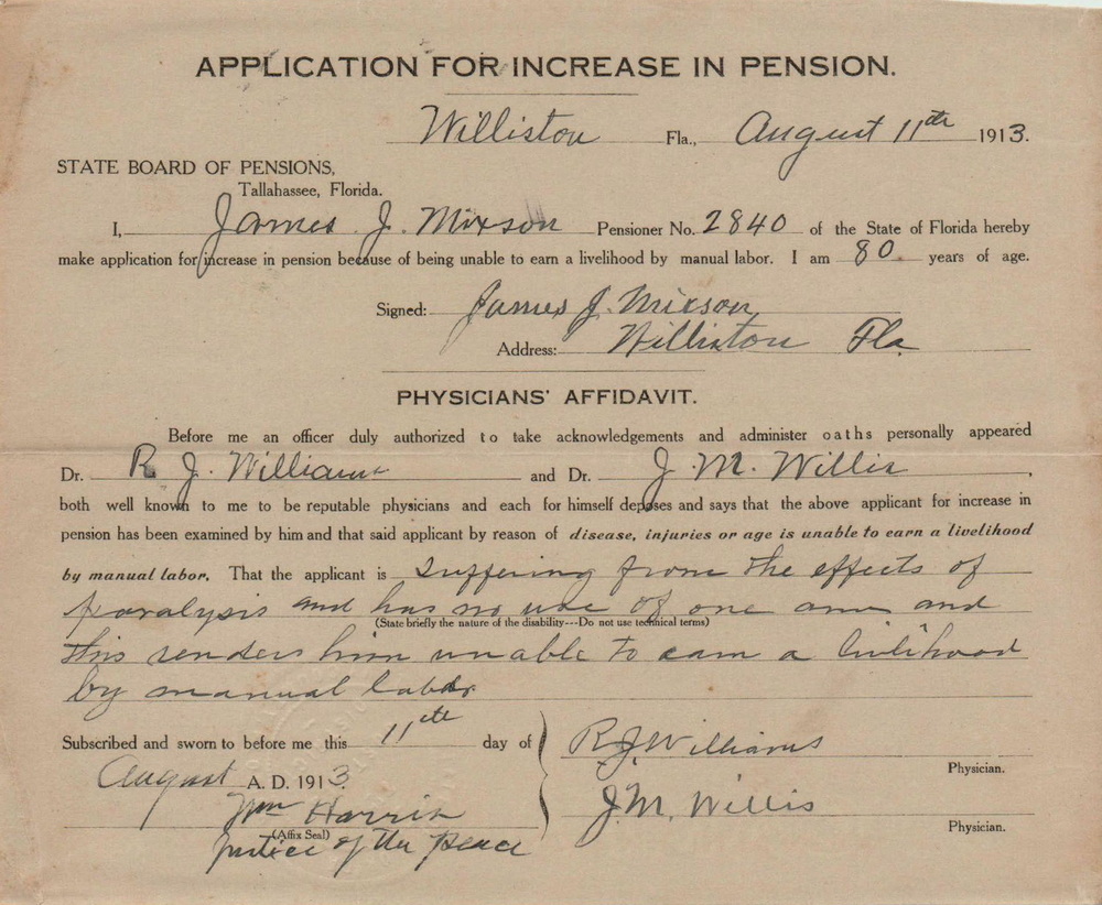 James Joyce Mixson Pension
