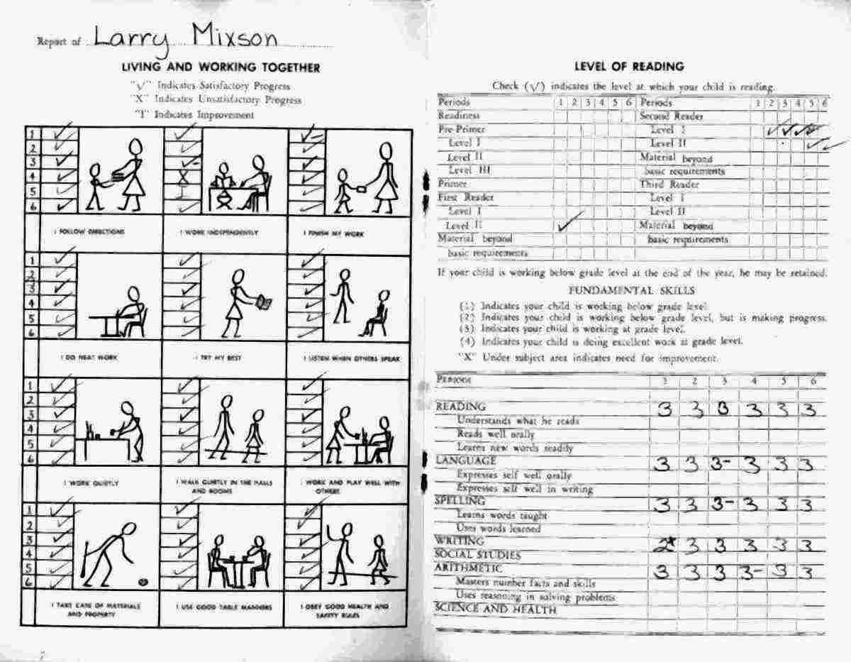 Larry's report card